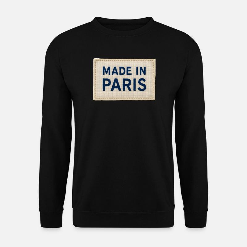 Made in Paris Fabric Patch - Unisex Sweatshirt - black