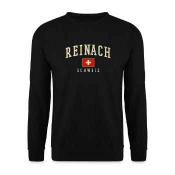 Reinach Switzerland Emblem Logo - Unisex Sweatshirt - black - Front - Alina (178cm) & Michal (187cm)