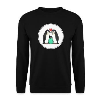 Vintage Pilz Myzel Natur Schwarmintelligenz - Unisex Pullover - Schwarz - Vorne - Alina (178cm) & Michal (187cm)