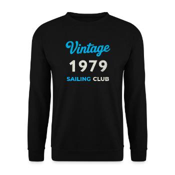 Millésime 1979 – Année de naissance rétro du Yachting Club - Sweat-shirt Unisexe - noir - Devant - Alina (178cm) & Michal (187cm)