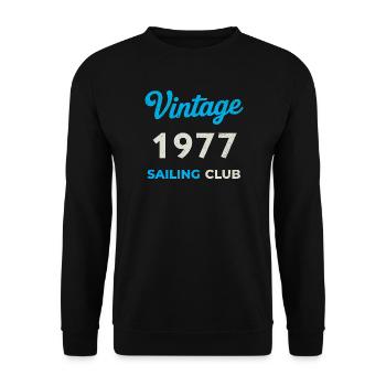 Millésime 1977 – Année de naissance rétro du Yachting Club - Sweat-shirt Unisexe - noir - Devant - Alina (178cm) & Michal (187cm)