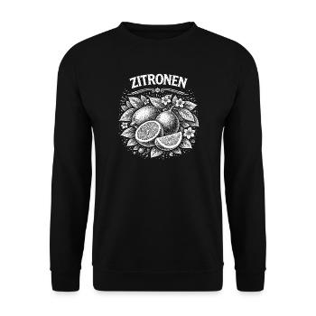 Lemons illustration in black and white - Unisex Sweatshirt - black - Front - Alina (178cm) & Michal (187cm)
