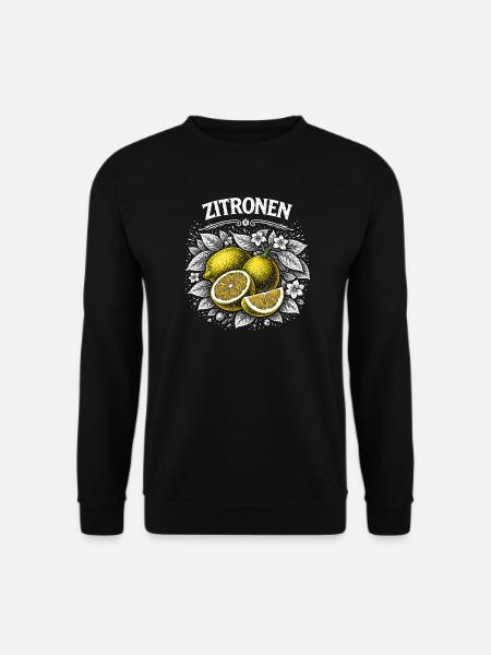 Lemon Power – Retro Fruit Illustration - Unisex Sweatshirt - black