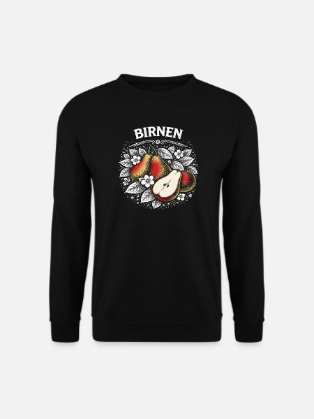 Birnenzauber im Blütenkranz - Unisex Pullover - Schwarz
