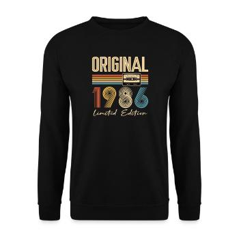 40th Birthday 40th Anniversary Original 1986 - Unisex Sweatshirt - black - Front - Alina (178cm) & Michal (187cm)