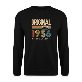 70e anniversaire 70e anniversaire Original 1956 - Sweat-shirt Unisexe - noir - Devant - Alina (178cm) & Michal (187cm)