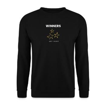 Les gagnants sont réduits à une citation motivationnelle minimale - Sweat-shirt Unisexe - noir - Devant - Alina (178cm) & Michal (187cm)