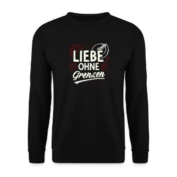 Liebe Ohne Grenzen Gear - Unisex Pullover - Schwarz - Vorne - Alina (178cm) & Michal (187cm)