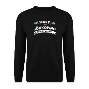 Jönköping City Crest Flag - Unisex Sweatshirt - black - Front - Alina (178cm) & Michal (187cm)