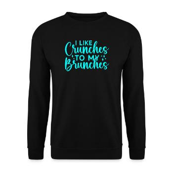 Fitness Motivation Bodybuilder Like Crunches - Unisex Pullover - Schwarz - Vorne - Alina (178cm) & Michal (187cm)