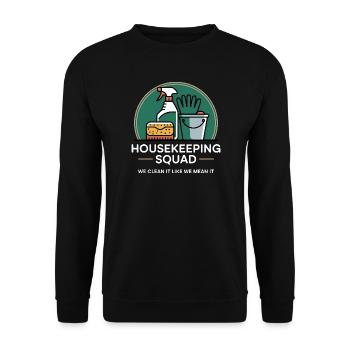 Funny Cleaning Design - Unisex Sweatshirt - black - Front - Alina (178cm) & Michal (187cm)