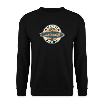 2026 Abitur and goodbye! Retro Badge - Unisex Sweatshirt - black - Front - Alina (178cm) & Michal (187cm)