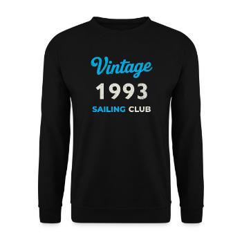 Vintage 1993 – Sailing Club Retro Year of Birth - Unisex Sweatshirt - black - Front - Alina (178cm) & Michal (187cm)