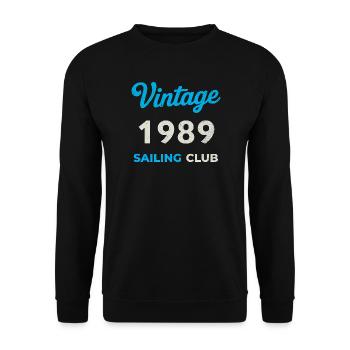 Millésime 1989 – Année de naissance rétro du Yachting Club - Sweat-shirt Unisexe - noir - Devant - Alina (178cm) & Michal (187cm)