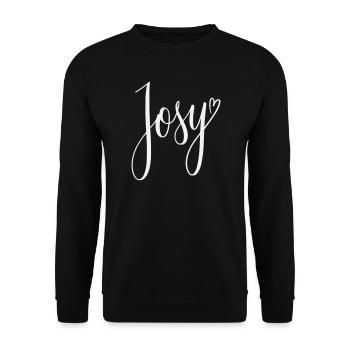 Josy Script Heart Design - Unisex Sweatshirt - black - Front - Alina (178cm) & Michal (187cm)