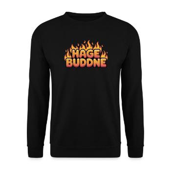 Hagebuddne - Funny Deutsche Memes - Unisex Sweatshirt - black - Front - Alina (178cm) & Michal (187cm)