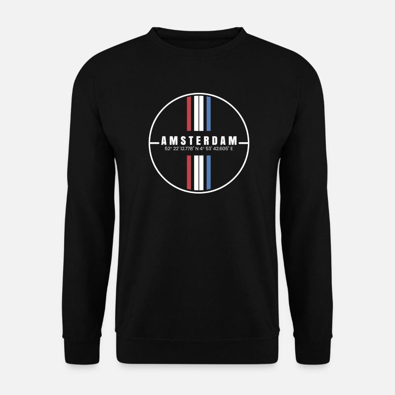Amsterdam Koordinaten - Unisex Pullover - Schwarz
