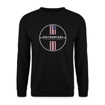 Coordonnées de San Francisco - Sweat-shirt Unisexe - noir - Devant - Alina (178cm) & Michal (187cm)