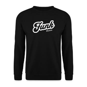 Funk Music Retro Script Logo - Unisex Sweatshirt - black - Front - Alina (178cm) & Michal (187cm)