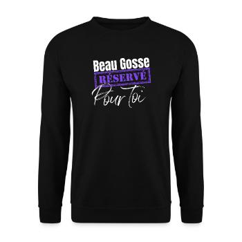 Herren-T-Shirt, gutaussehender Typ für dich reserviert. Humor. - Unisex Pullover - Schwarz - Vorne - Alina (178cm) & Michal (187cm)