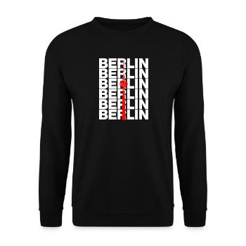 BERLIN TV TOWER, ALEX LANDMARK DIT IS BERLIN - Unisex Sweatshirt - black - Front - Alina (178cm) & Michal (187cm)