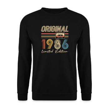 40th Birthday 40th Anniversary Original 1986 - Unisex Sweatshirt - black - Front - Alina (178cm) & Michal (187cm)