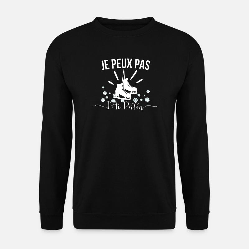Rollschuh-Humor Ich Schlittschuh Ich kann nicht Ich patze - Unisex Pullover - Schwarz