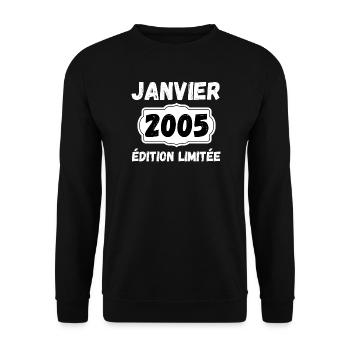 Janvier 2005 Édition Limitée Anniversaire - Sweat-shirt Unisexe - noir - Devant - Alina (178cm) & Michal (187cm)