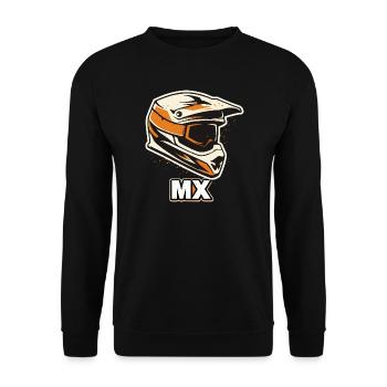 MX Motocross Helmet Shirt – Offroad Rider - Unisex Sweatshirt - black - Front - Alina (178cm) & Michal (187cm)