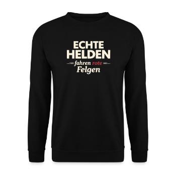 Real Heroes Ride Red Rims – Agriculture - Unisex Sweatshirt - black - Front - Alina (178cm) & Michal (187cm)