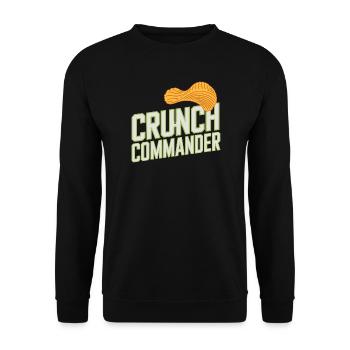 Crunch Commander Nibbler Chips Fan Snack - Unisex Sweatshirt - black - Front - Alina (178cm) & Michal (187cm)