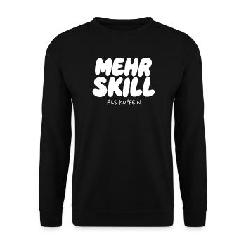 Mehr Skill als Koffein - Unisex Pullover - Schwarz - Vorne - Alina (178cm) & Michal (187cm)