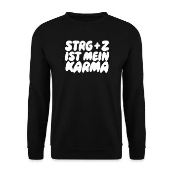 Strg+Z Karma – Strg+Z ist Karma - Unisex Pullover - Schwarz - Vorne - Alina (178cm) & Michal (187cm)