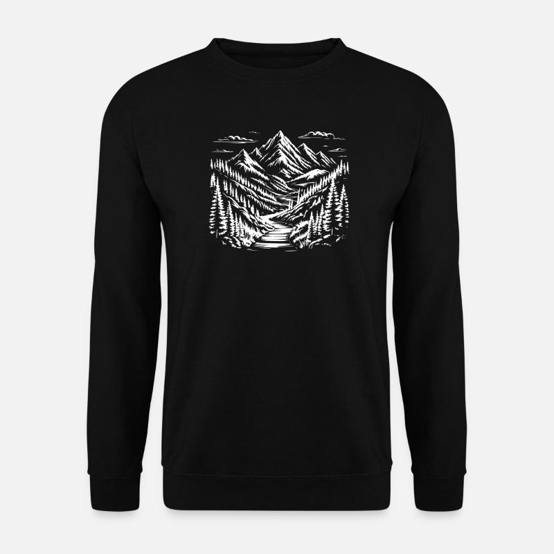 Mountain sketch landscape - Unisex Sweatshirt - black