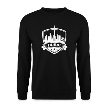 Panneau du badge de la Skyline de Dubaï - Sweat-shirt Unisexe - noir - Devant - Alina (178cm) & Michal (187cm)