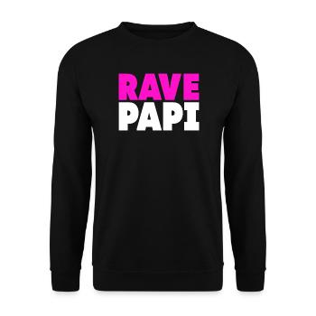 Techno House Electro Festival Hardstyle Rave Dad - Unisex Pullover - Schwarz - Vorne - Alina (178cm) & Michal (187cm)