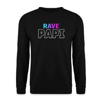 Rave Dad Techno House Electro Festival Hardstyle - Unisex Pullover - Schwarz - Vorne - Alina (178cm) & Michal (187cm)