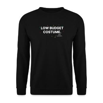 Low Budget Kostüm mit Konfetti | Anti Karneval - Unisex Pullover - Schwarz - Vorne - Alina (178cm) & Michal (187cm)