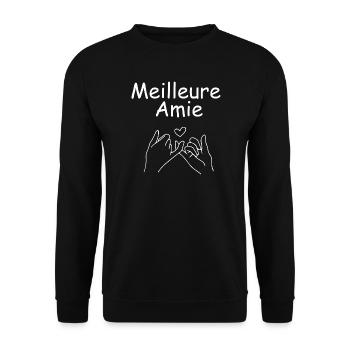 Bester Freund Herz und Hand - Unisex Pullover - Schwarz - Vorne - Alina (178cm) & Michal (187cm)