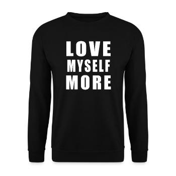 Love Myself More - Unisex Pullover - Schwarz - Vorne - Alina (178cm) & Michal (187cm)