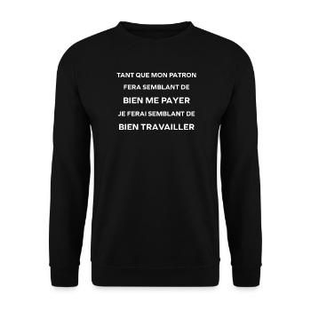Humour anti-patronisme au travail - Unisex Pullover - Schwarz - Vorne - Alina (178cm) & Michal (187cm)