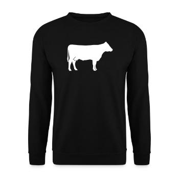 Cow Silhouette Farm Clean Vector - Unisex Sweatshirt - black - Front - Alina (178cm) & Michal (187cm)