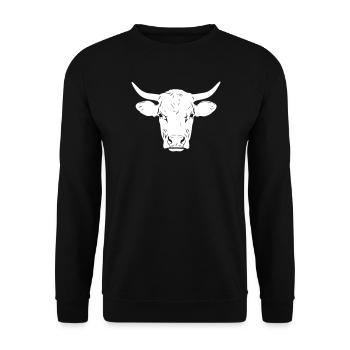 Stier Kopf Bulle Portrait Realistisch - Unisex Pullover - Schwarz - Vorne - Alina (178cm) & Michal (187cm)