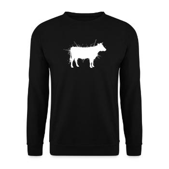 Cow Silhouette Grunge Splash Vector - Unisex Sweatshirt - black - Front - Alina (178cm) & Michal (187cm)