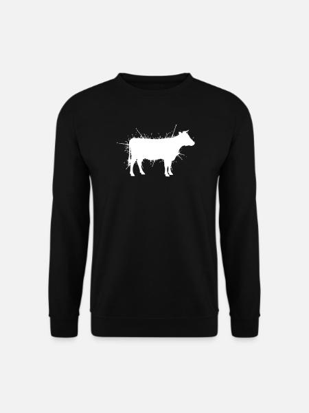 Cow Silhouette Grunge Splash Vector - Unisex Sweatshirt - black