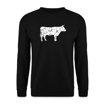 Cow Cattle Mosaic Sliver Art Vector - Unisex Sweatshirt - black - Front - Alina (178cm) & Michal (187cm)