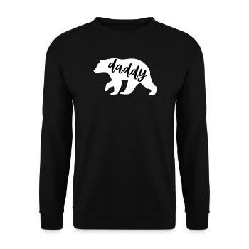 Daddy Bear – Süße Familienpaarung & Vatertag - Unisex Pullover - Schwarz - Vorne - Alina (178cm) & Michal (187cm)