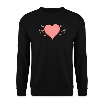 Valentinstag Pink Heart, Valentinstag - Unisex Pullover - Schwarz - Vorne - Alina (178cm) & Michal (187cm)