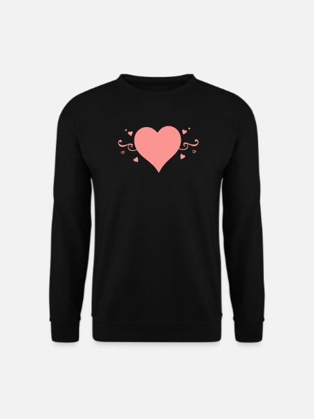 Valentines Pink Heart, Valentine's Day - Unisex Sweatshirt - black