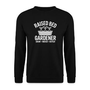 Jardinier en plate-bande surélevée Cultive à l’eau Répéter - Sweat-shirt Unisexe - noir - Devant - Alina (178cm) & Michal (187cm)